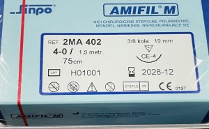 Nici niewchłanialne Amifil 4/0-3/8-19mm dł.75cm-1 szt   