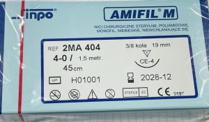 Nici niewchłanialne Amifil 4/0-3/8-19mm dł.45cm-1 szt    