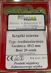 Krążki ścierne średnioziarniste 12mm-20szt    