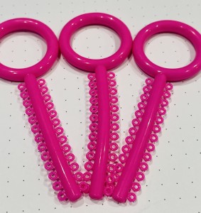 Ligatury różowe odblaskowe jasne-10 szt