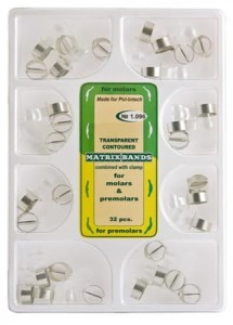 Kształtki matrycowe samozaciskowe przezroczyste zestaw 32 szt. 
