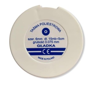Taśma poliestrowa gładka 6mm/0,075mm 