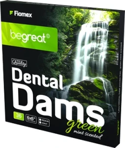 Koferdam guma lateksowa Begreat gruba zielona 0,22mm miętowa 36szt/opak. 152x152mm (heavy mint) 