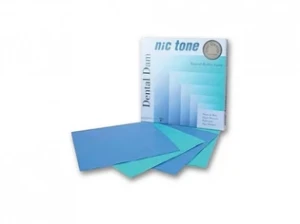 Koferdam guma lateksowa Nic Tone Medium (średnia) niebieska 36szt/opak. 152x152mm 