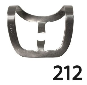 Klamra z płaskimi szczękami do zębów przednich (Nr 212).