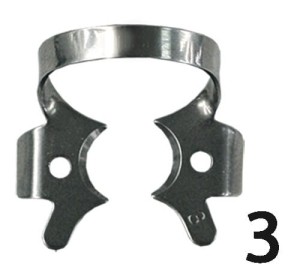 Klamra z płaskimi szczękami do mniejszych dolnych zębów trzonowych (Nr 3)-satynowa