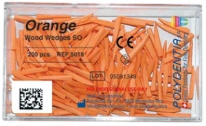 Kliny Drewniane Polydentia pomarańczowe 200 szt (SO) 5018 rozm. XS 11,5mm