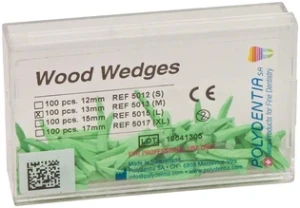Kliny Drewniane Polydentia zielone M 100szt/op. ref. 5013 